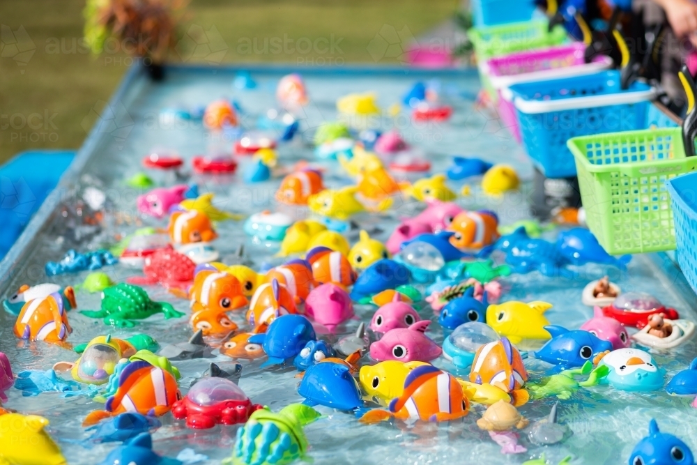 Floating toy game in local show sideshow alley - Australian Stock Image