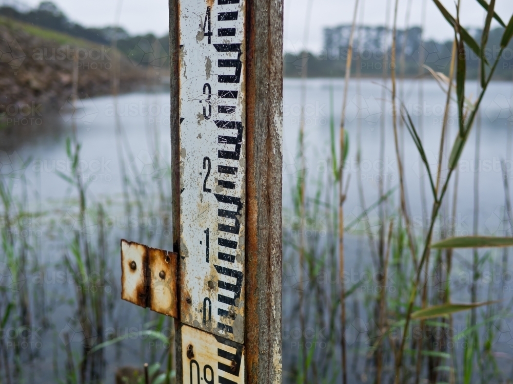Flood Height Marker - Australian Stock Image