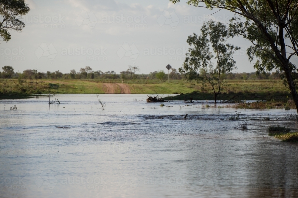 Flooded creek - Australian Stock Image
