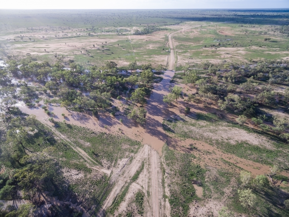 Flooded creek in the country - Australian Stock Image