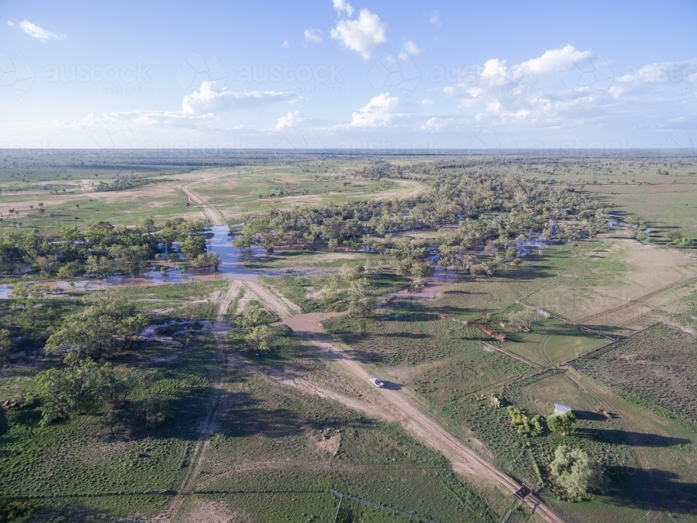 Flooded creek in the country - Australian Stock Image