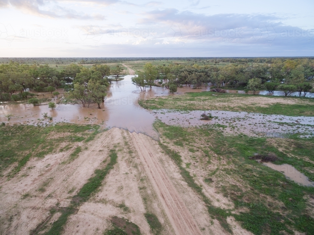 Flooded creek in the country - Australian Stock Image