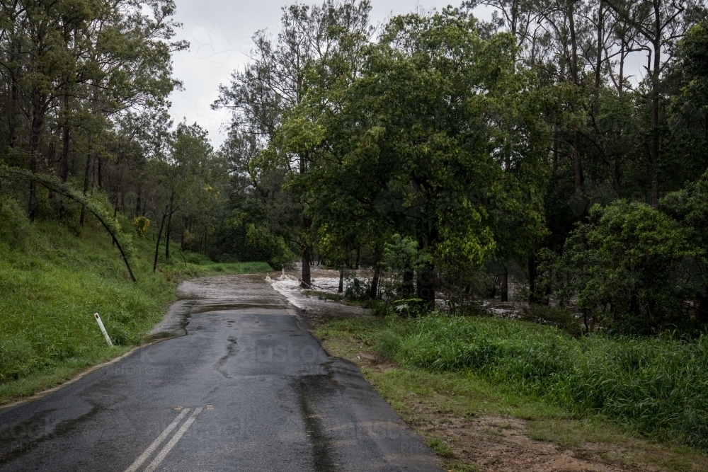 Flooded Road - Australian Stock Image