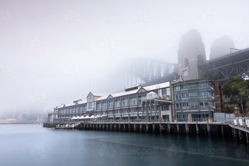 Fog over Pier One - Australian Stock Image