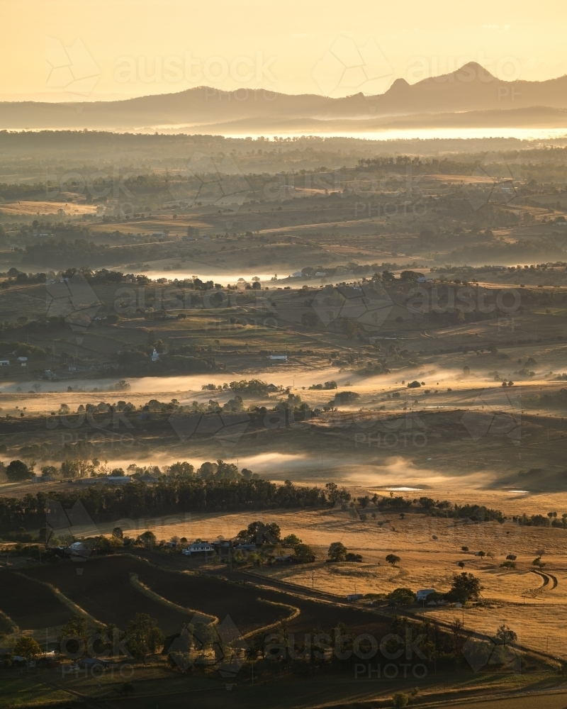 Foggy rural landscape - Australian Stock Image