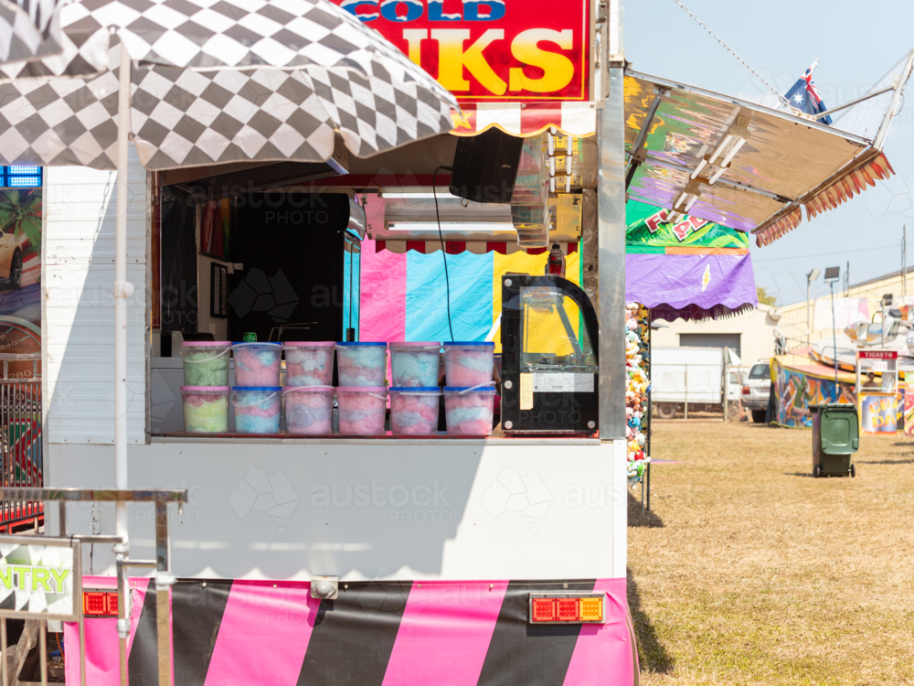 Food trailer with Fairy Floss for sale - Australian Stock Image