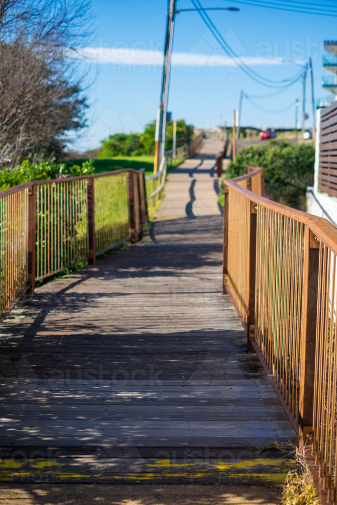 foot bridge along North Maroubra cliffside - Australian Stock Image