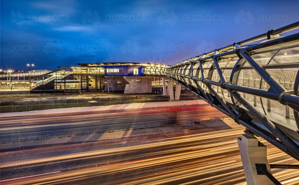 Footbridge at Night - Australian Stock Image