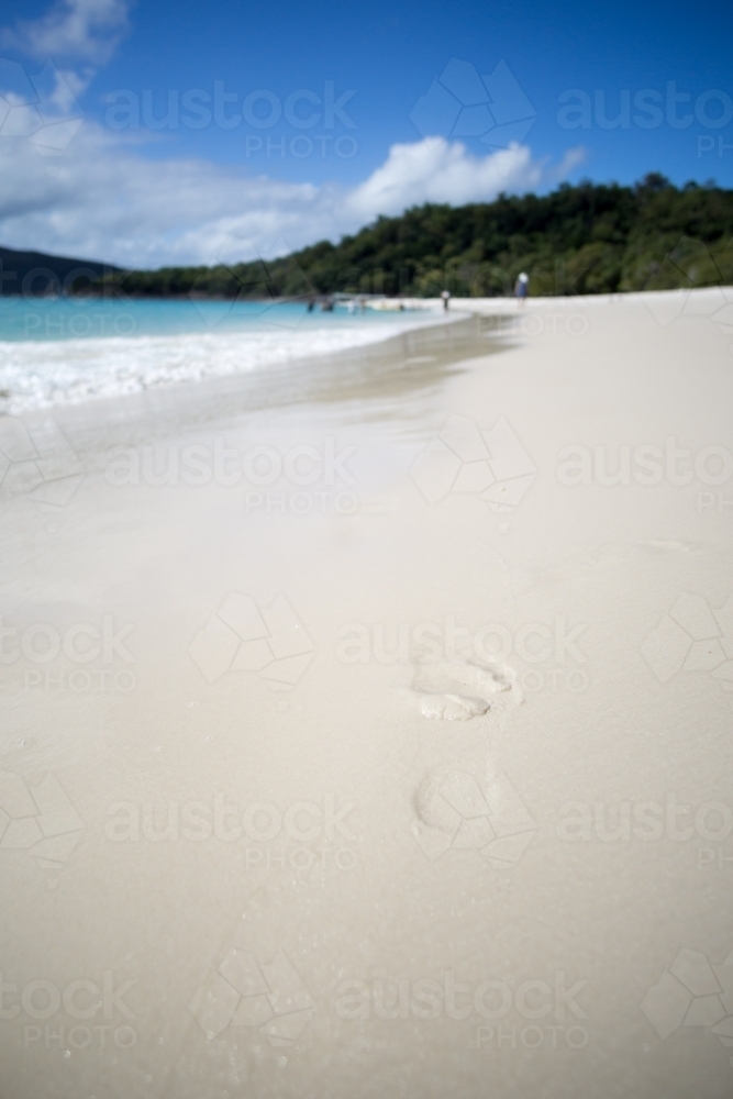 Footprint on Whitehaven Beach - Australian Stock Image