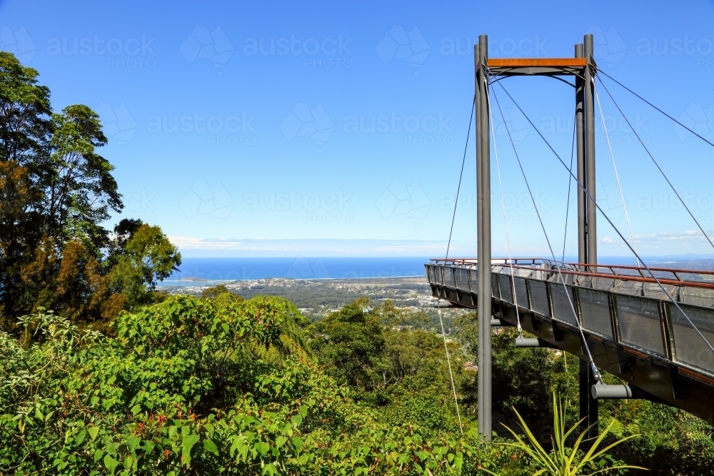 Forest Sky Pier overlooking Coffs Harbour on the NSW coast - Australian Stock Image