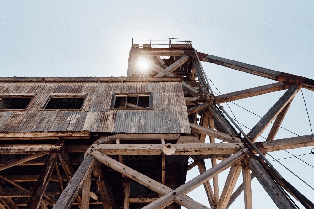 Former mining shaft of Broken Hill mine - Australian Stock Image