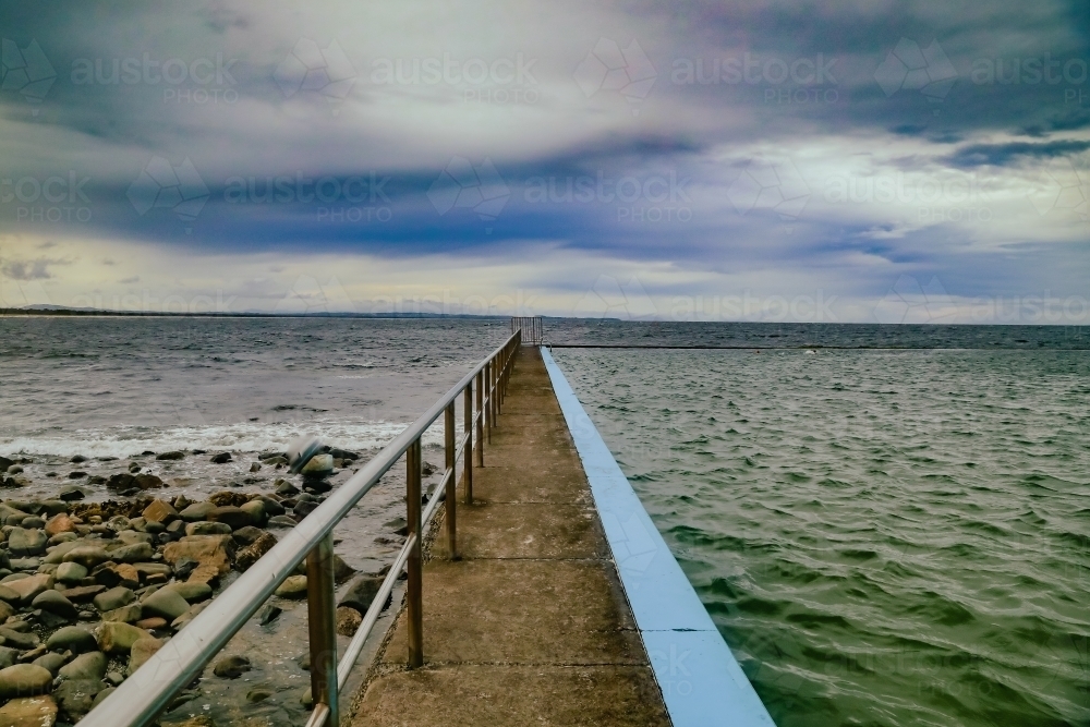 Forster Ocean Baths beach swimming pool in NSW Australia - Australian Stock Image