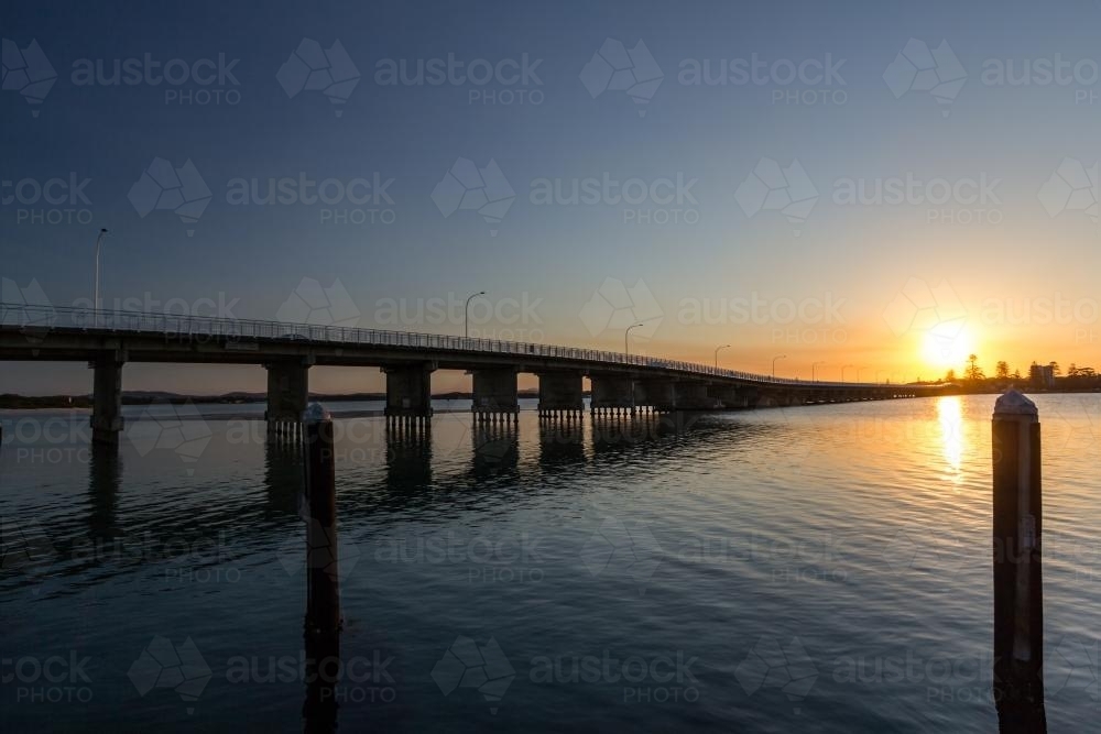 Forster Tuncurry bridge at sunset - Australian Stock Image