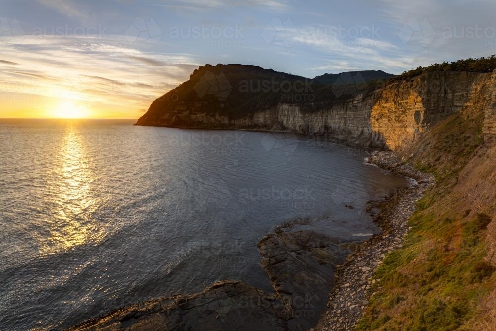 Fossil Bay and Mt Bishop and Clerk - Australian Stock Image