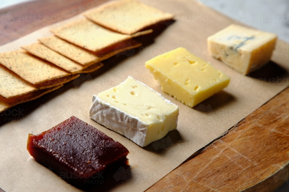 Fresh cheese platter - Australian Stock Image