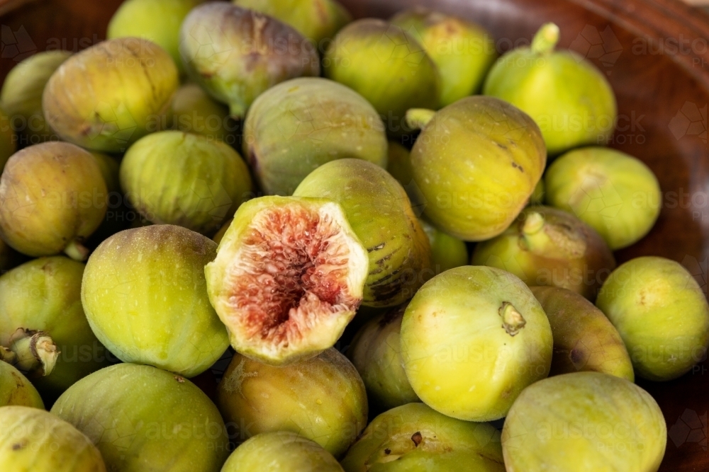 fresh figs in bowl - Australian Stock Image