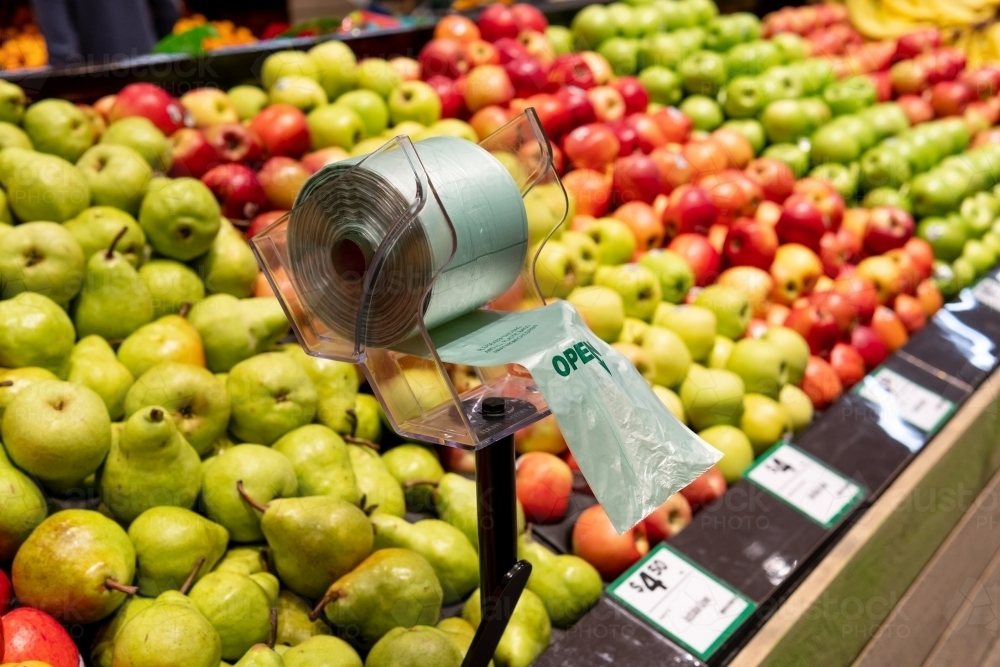 Fresh fruits in supermarket. - Australian Stock Image