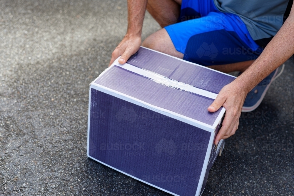 Fresh produce packaged in boxes ready for pick up direct from the farmer - Australian Stock Image