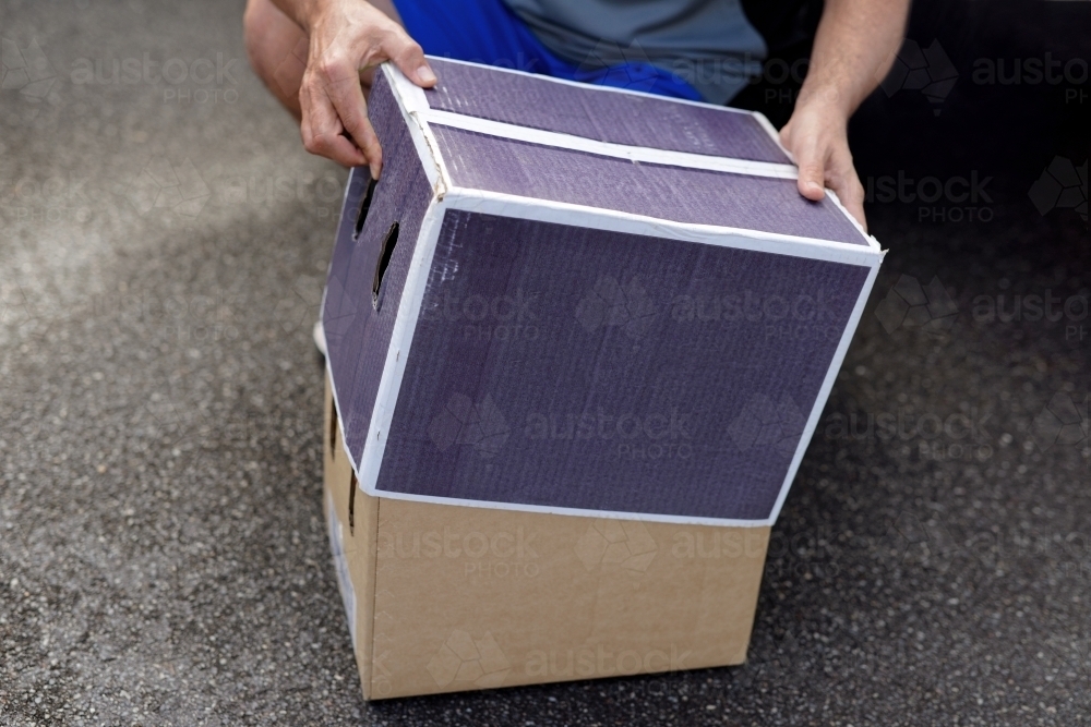 Fresh produce packaged in boxes ready for pick up direct from the farmer - Australian Stock Image
