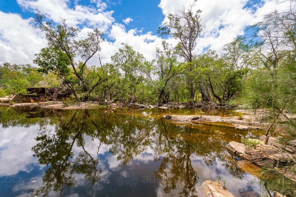 Fresh water creek and swimming hole in the summer - Australian Stock Image