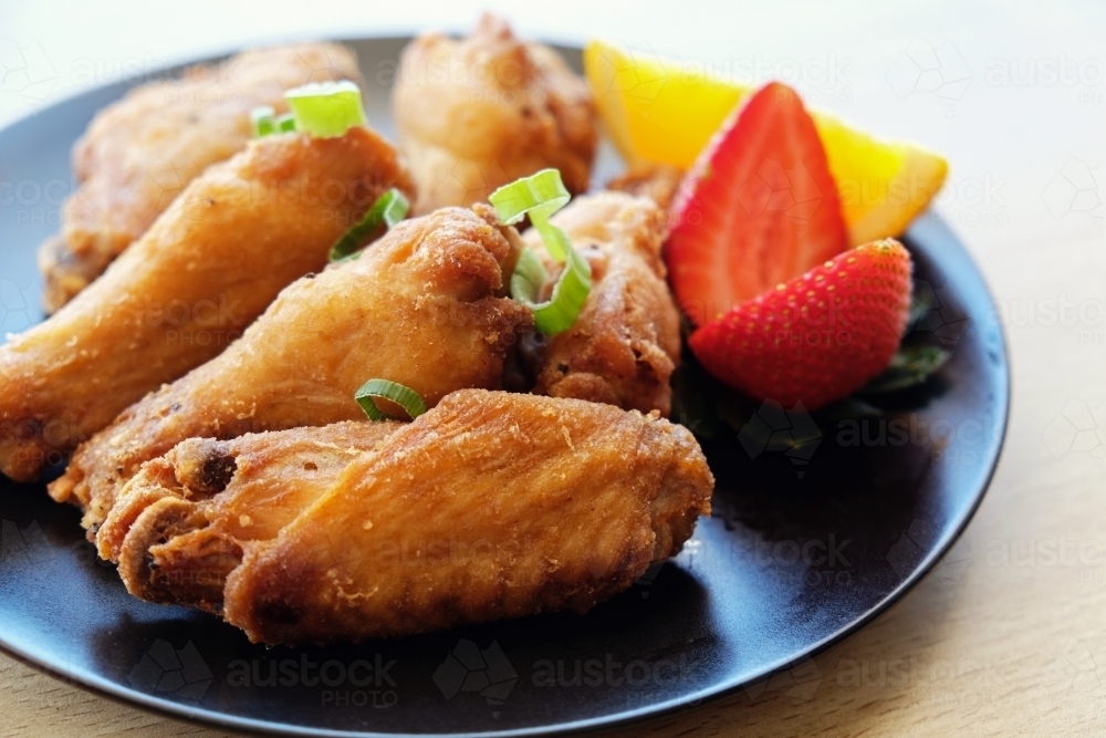 Image of Fried chicken nibbles, Thai food starter Austockphoto