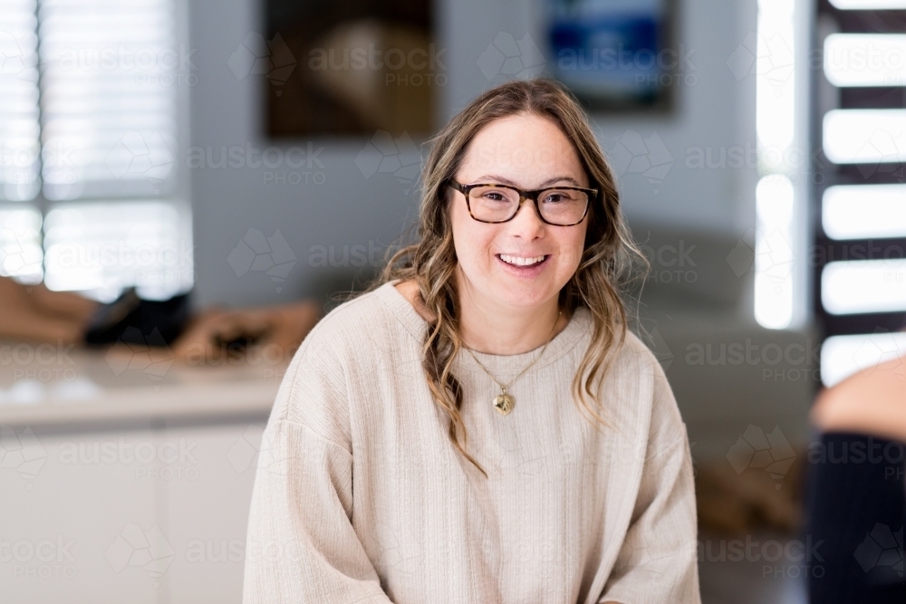 from a series featuring a woman with Down  Syndrome - Australian Stock Image