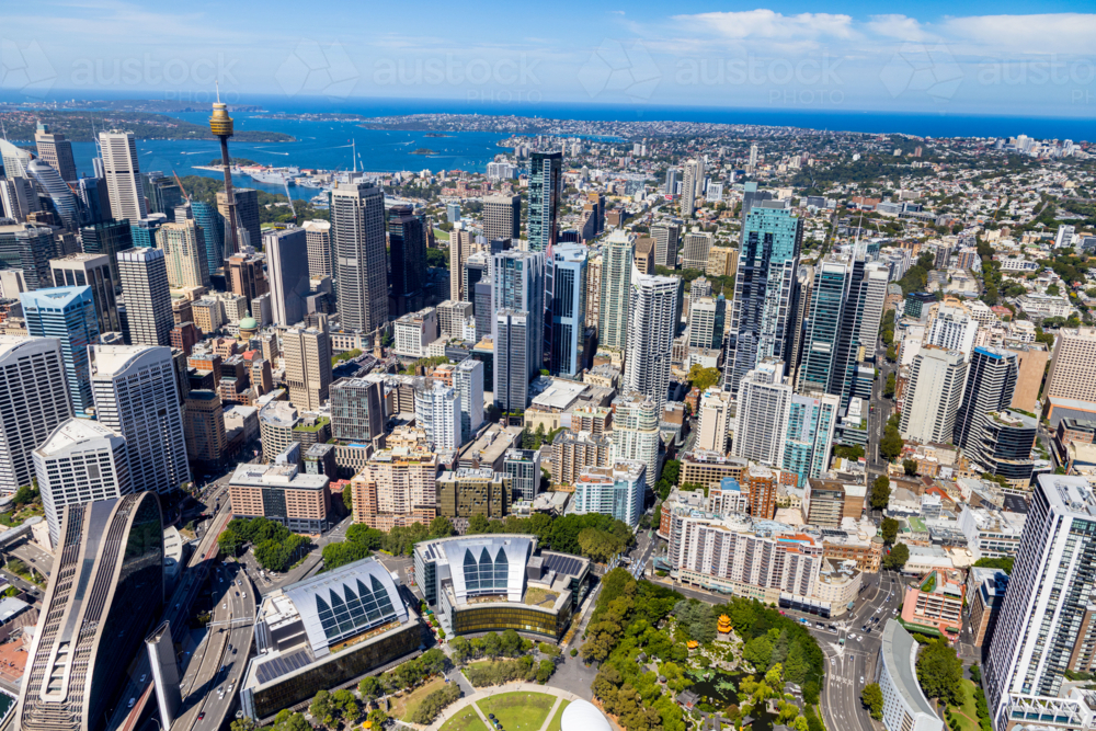 From Town Hall to Haymarket, on the west side of the CBD. - Australian Stock Image