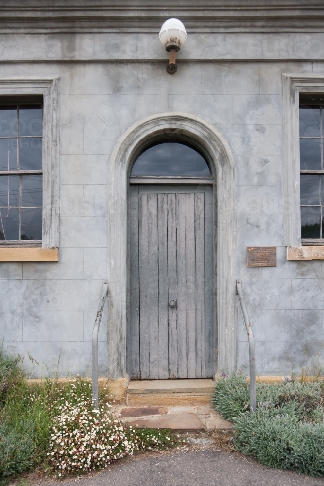 front door of old town hall in a regional town - Australian Stock Image