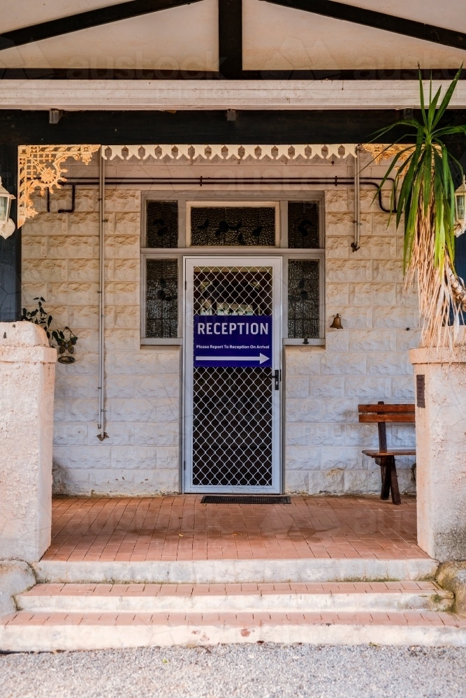 Front door to guest house in Dalwallinu - Australian Stock Image