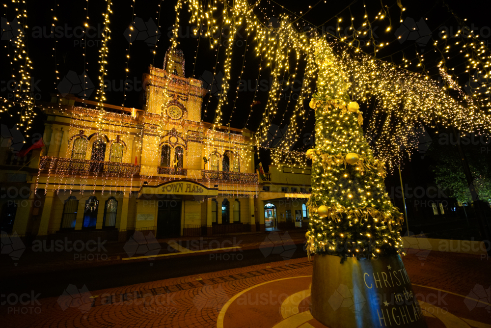 Front facade of the historic town hall in glen innes, new england, new south wales, australia - Australian Stock Image