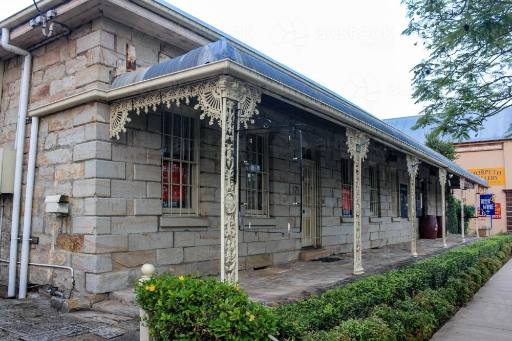 Front verandah of heritage sandstone building - Australian Stock Image