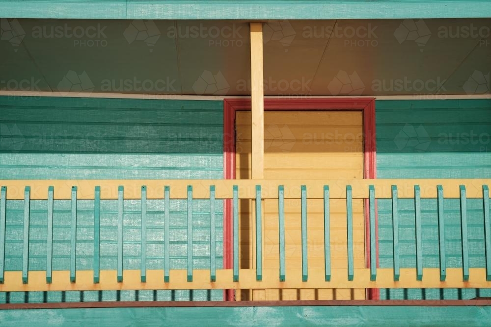 Front view of a Bathing Box in Mornington - Australian Stock Image