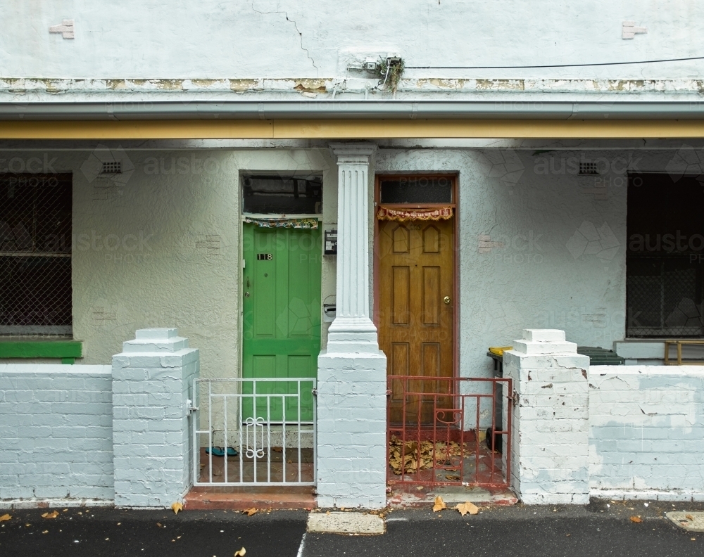 Frontage of terrace houses - Australian Stock Image