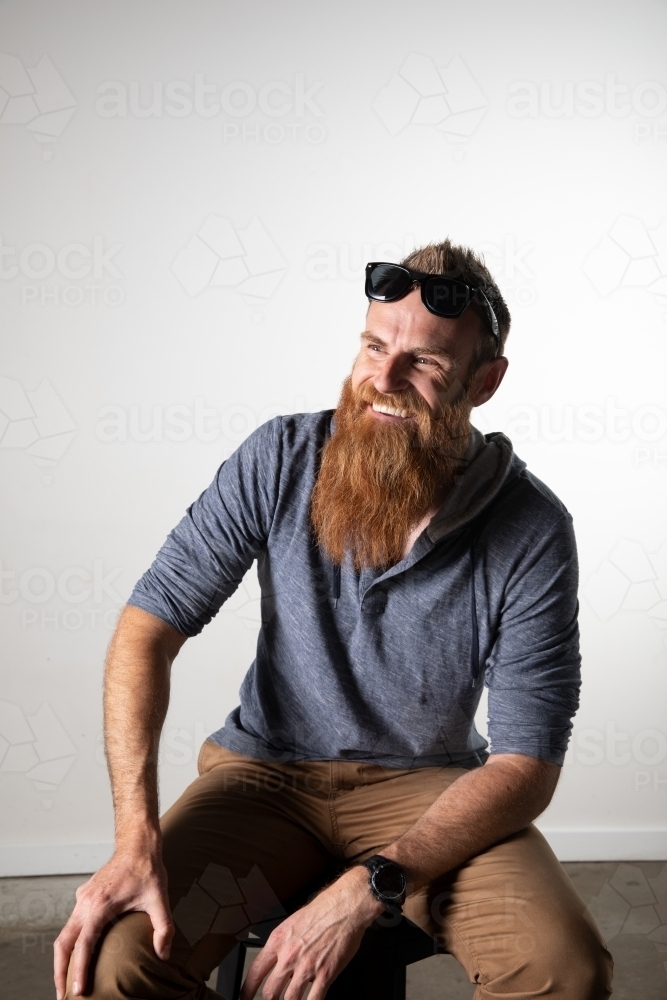Funky man posing for photographs - Australian Stock Image