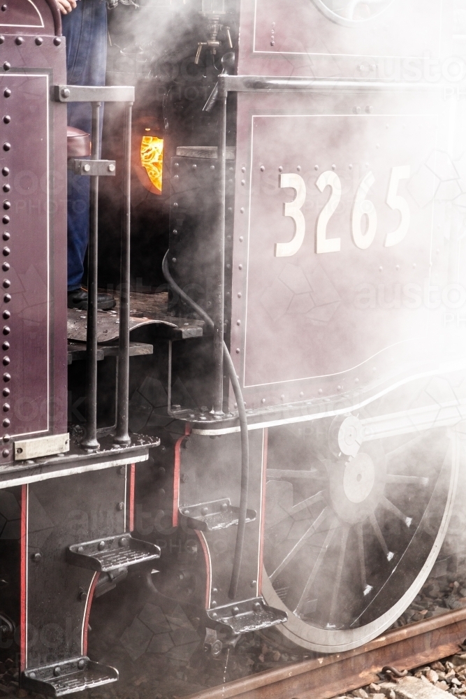 Furnace on steam train - Australian Stock Image