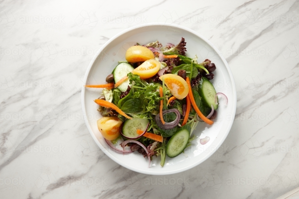 Garden salad on plate - Australian Stock Image