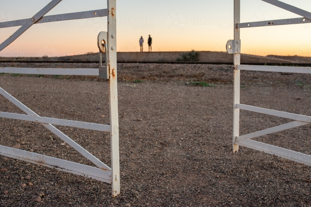 Gate at Prairie Hotel, Parachilna, Flinders Ranges, SA - Australian Stock Image