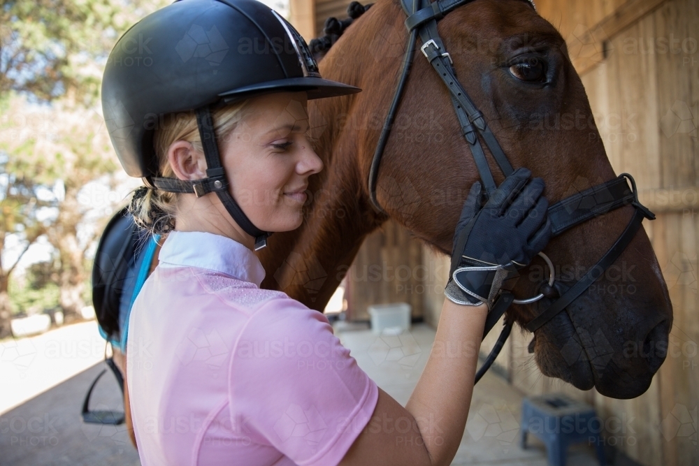 Getting Ready to Ride - Australian Stock Image