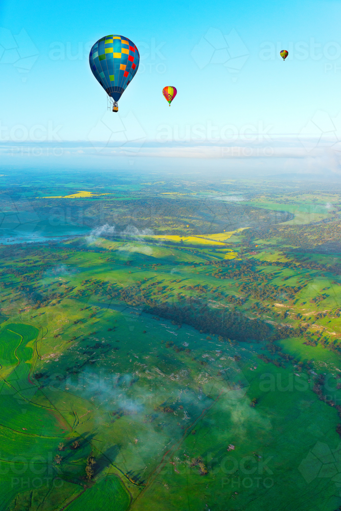 Ghost Air Balloons Over Avon Valley - Australian Stock Image
