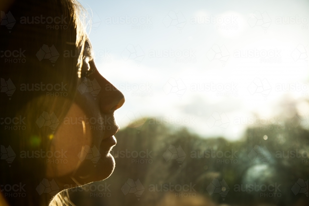 Girl in the sun - Australian Stock Image