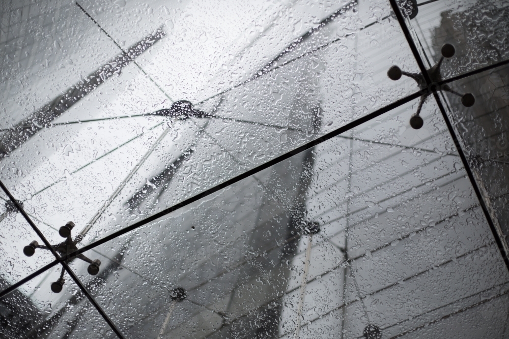 Glass Awning in the Rain - Australian Stock Image