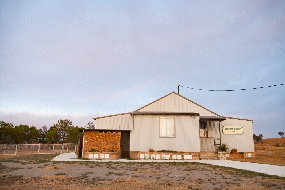 Glendon Brook Hall in small rural town - Australian Stock Image