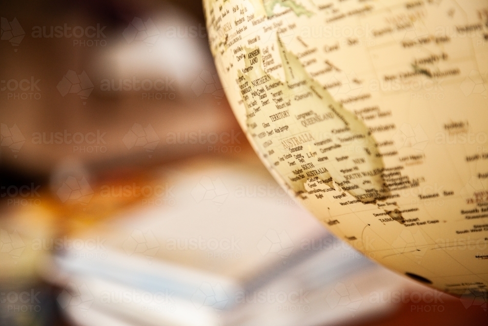 Globe of the world with Australia - Australian Stock Image