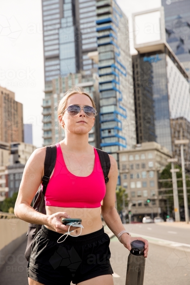 Going to Meet Friends for a Work Out - Australian Stock Image
