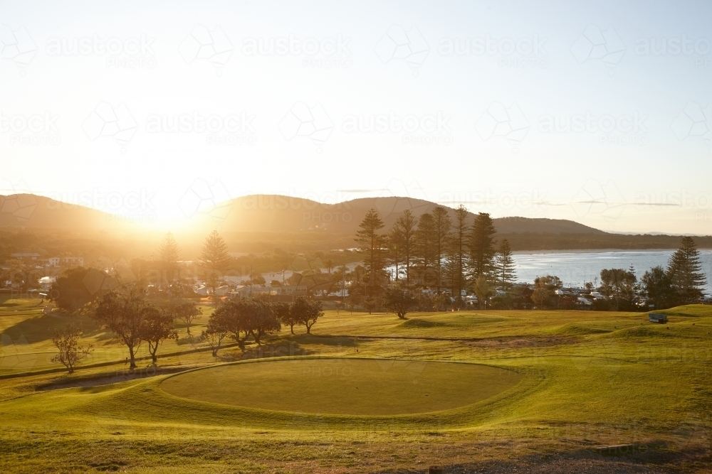 Golf course on headland - Australian Stock Image