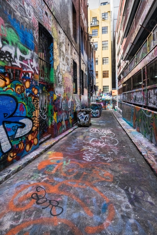 Image of Graffiti laneway in Melbourne Austockphoto