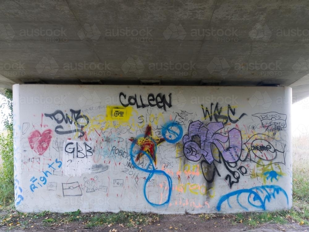 Graffiti under a bridge - Australian Stock Image