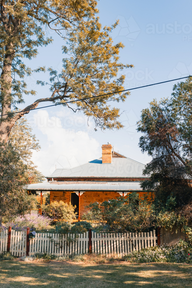 Grand historic homestead in regional New South Wales goldrush town - Australian Stock Image