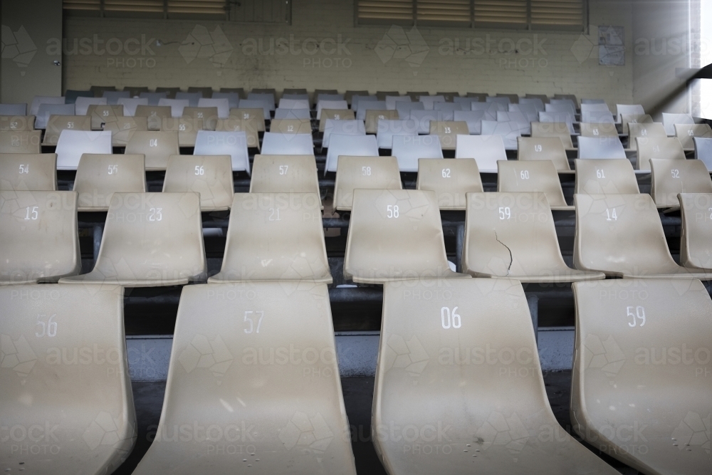 Grandstand Seats at the Preston Football Oval - Australian Stock Image