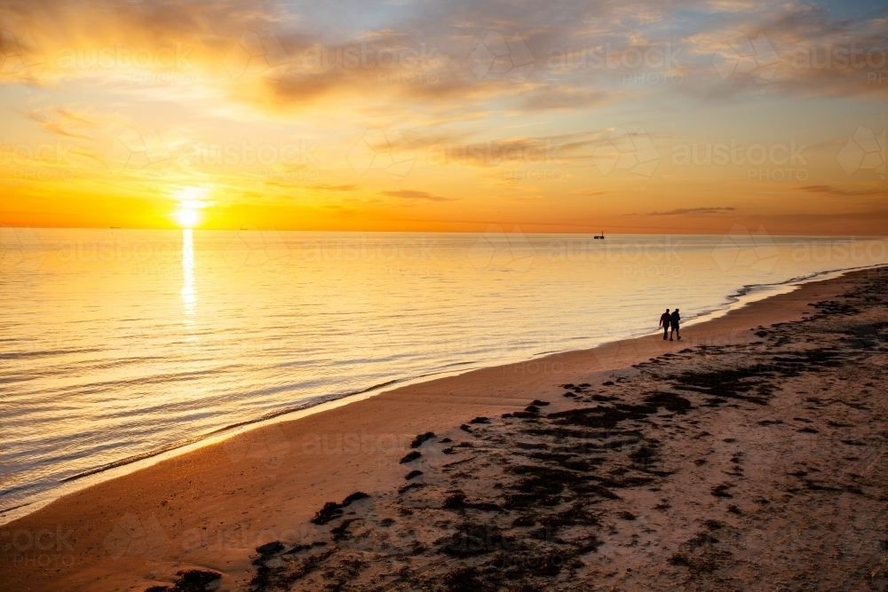 Grange Beach Sunset - Australian Stock Image
